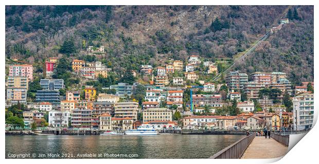 Como city view, Lake Como Print by Jim Monk