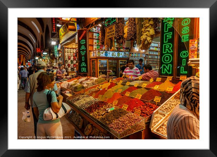 Spice Bazaar, Istanbul Framed Mounted Print by Angus McComiskey