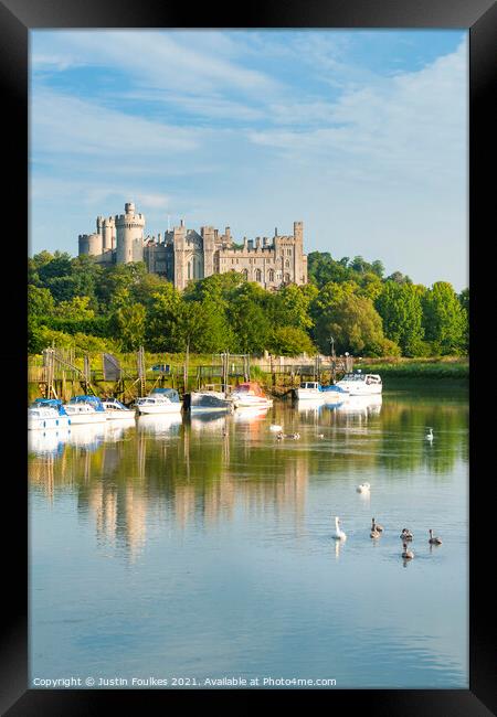 Arundel Castle from the River Arun Framed Print by Justin Foulkes