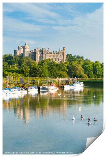 Arundel Castle from the River Arun Print by Justin Foulkes
