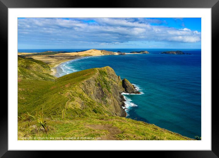 Coastline of Cape Reinga, North Island, New Zealand Framed Mounted Print by Chun Ju Wu