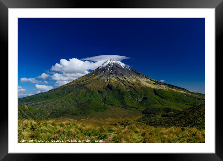 Mount Taranaki in New Plymouth, New Zealand Framed Mounted Print by Chun Ju Wu