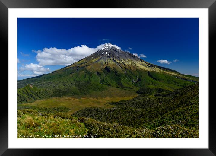 Mount Taranaki in New Plymouth, New Zealand Framed Mounted Print by Chun Ju Wu