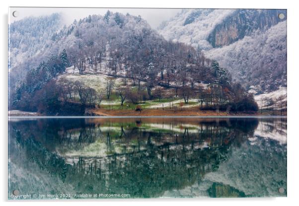Lago di Tenno, Italy Acrylic by Jim Monk