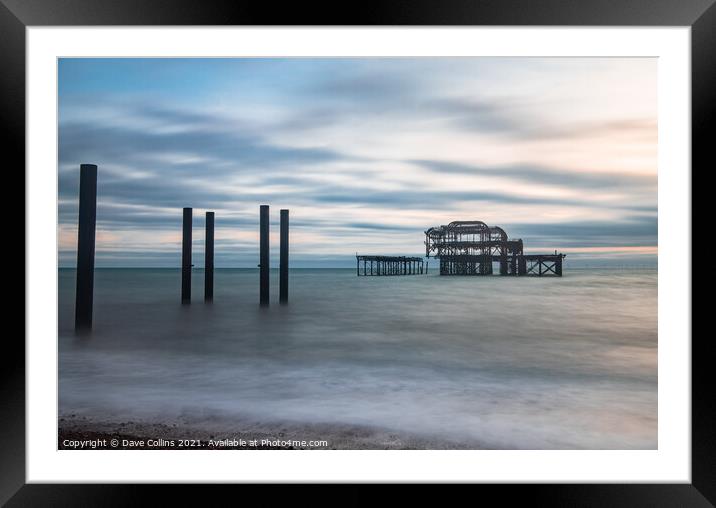 Derelict West Pier, Brighton, England Framed Mounted Print by Dave Collins