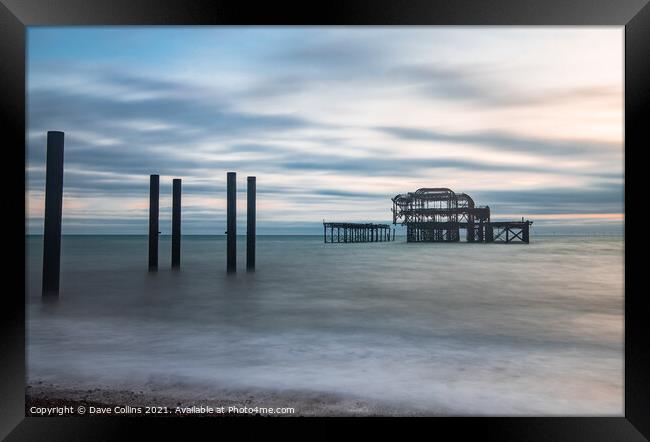 Derelict West Pier, Brighton, England Framed Print by Dave Collins