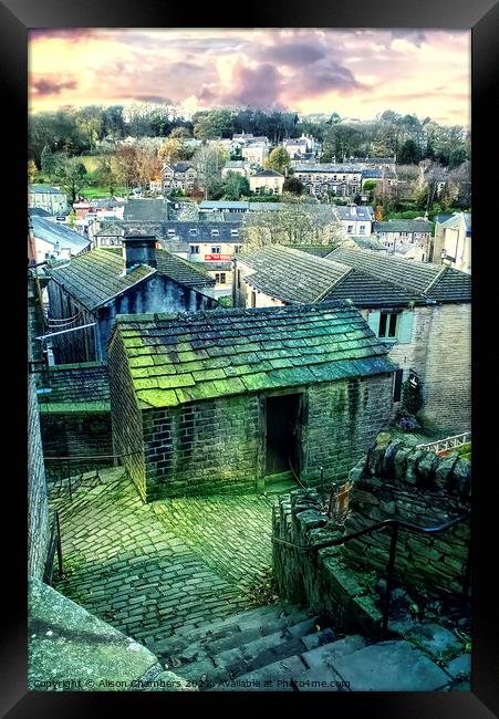 Daisy Lane Holmfirth Framed Print by Alison Chambers
