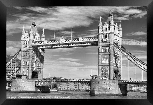 Tower Bridge over the River Thames,  Framed Print by Kevin Hellon