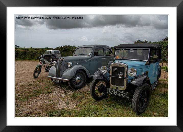 Old cars,from 1940.world war 2, ww2,vintage cars, Framed Mounted Print by kathy white