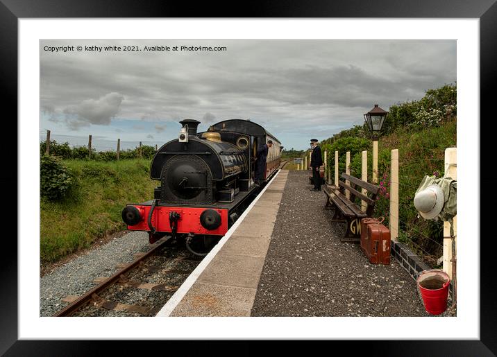 Steam train in Cornish countryside,world war 2.wor Framed Mounted Print by kathy white
