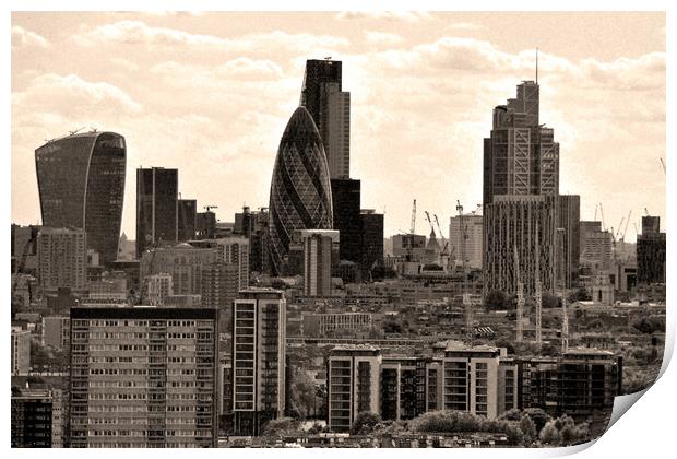 London Skyscrapers Rise Above Urban Landscape Print by Andy Evans Photos