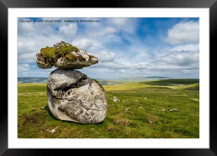 Yorkshire Dales Glacial erratic Framed Mounted Print by Peter Stuart