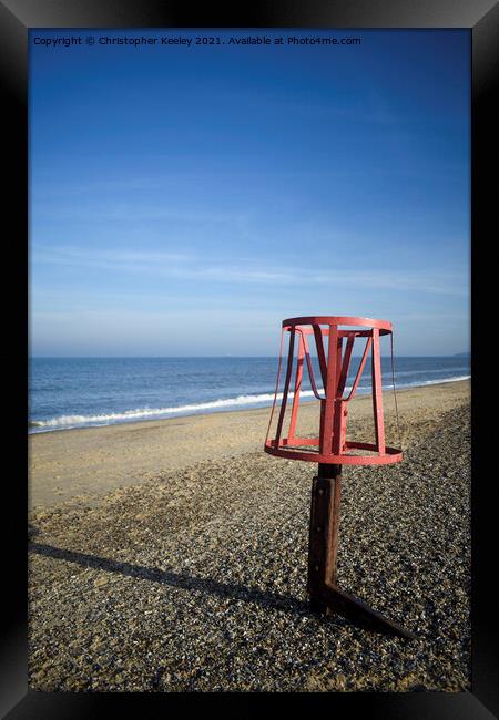 Gorleston beach blue sky Framed Print by Christopher Keeley