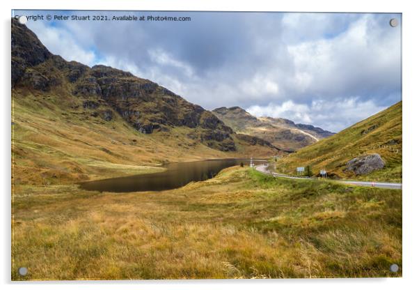 The REST & BE THANKFUL on the A83 Acrylic by Peter Stuart
