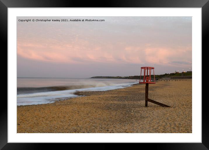 Beautiful Gorleston sunset Framed Mounted Print by Christopher Keeley