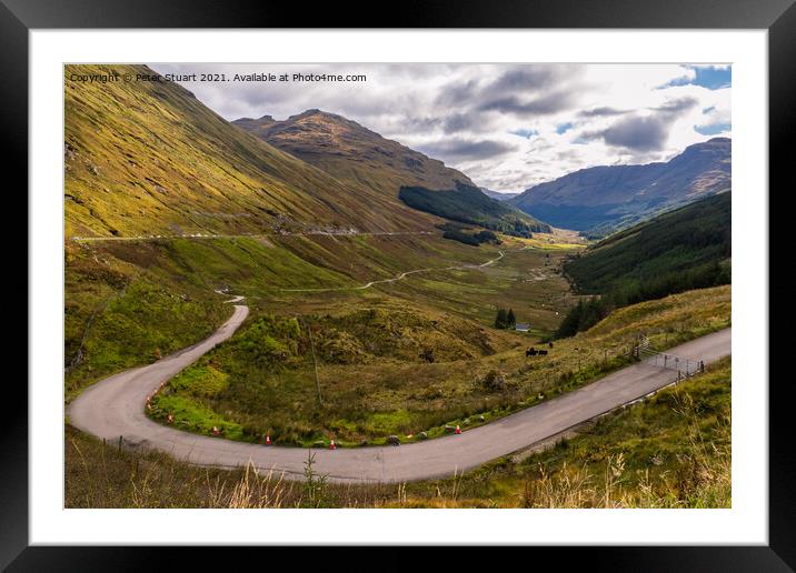 The REST & BE THANKFUL on the A83 Framed Mounted Print by Peter Stuart