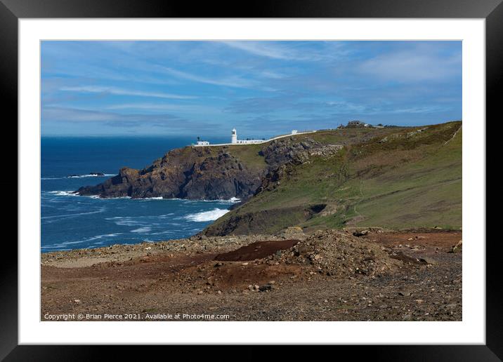 A view towards Pendeen Watch Framed Mounted Print by Brian Pierce