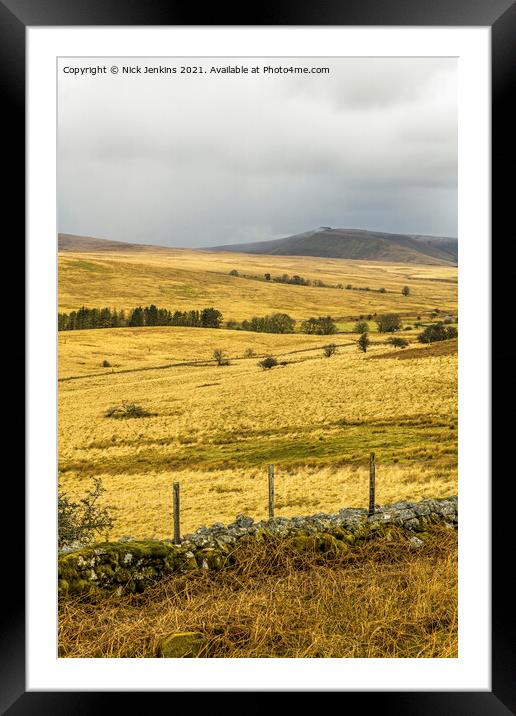 Brecon Beacons view off the A4059 road  Framed Mounted Print by Nick Jenkins