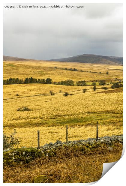 Brecon Beacons view off the A4059 road  Print by Nick Jenkins