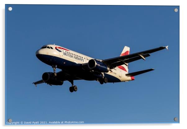 British Airways Airbus A319-131      Acrylic by David Pyatt
