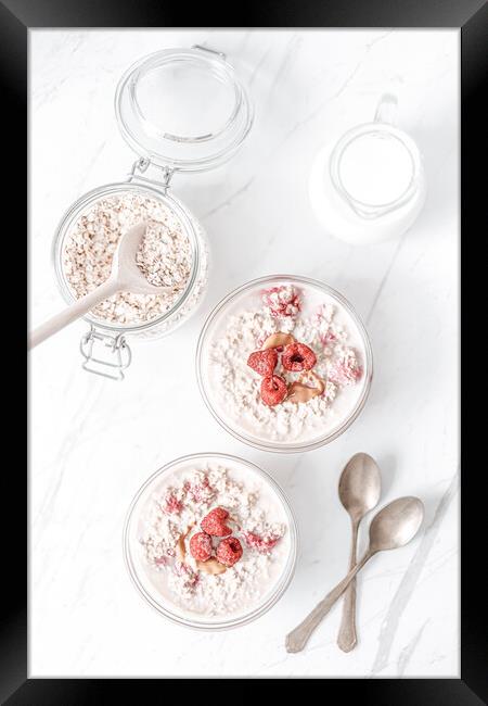Raspberry Oats And Milk Framed Print by Radu Bercan