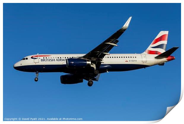 British Airways Airbus A320-232 Print by David Pyatt