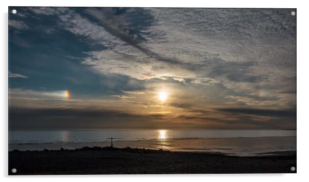 Breathtaking Sun Dog at Dinas Dinlle Acrylic by Wendy Williams CPAGB