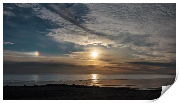Breathtaking Sun Dog at Dinas Dinlle Print by Wendy Williams CPAGB