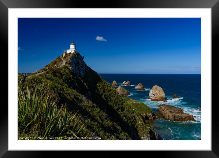 Nugget Point and lighthouse at South Island, New Zealand Framed Mounted Print by Chun Ju Wu