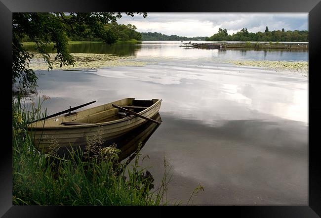 Rowboat on Lake of Menteith Framed Print by Jacqi Elmslie