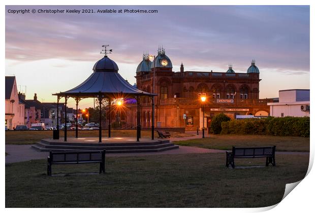 Gorleston seafront bandstand Print by Christopher Keeley