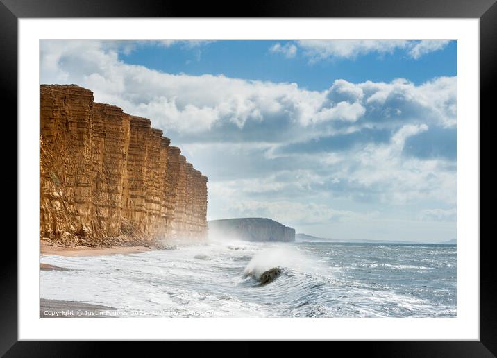 East Cliff at West Bay, Dorset Framed Mounted Print by Justin Foulkes