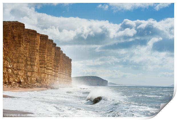 East Cliff at West Bay, Dorset Print by Justin Foulkes