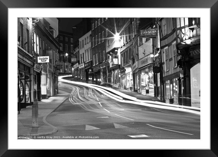 light trails Framed Mounted Print by Verity Gray