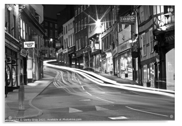 light trails Acrylic by Verity Gray