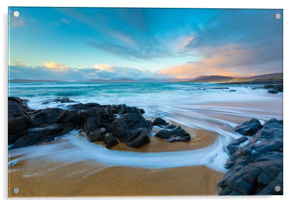 Sandy Beach Outer Hebrides  Acrylic by Phil Durkin DPAGB BPE4