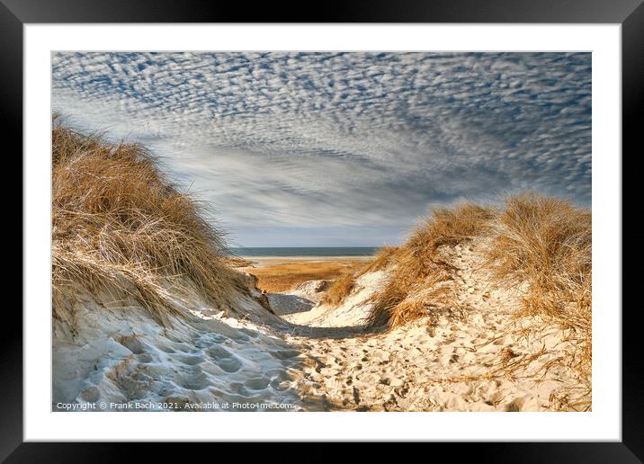 Dunes at the North Sea coast in Rindby at Fanoe, Denmark Framed Mounted Print by Frank Bach