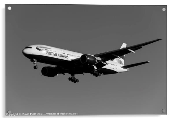 British Airways Boeing 777  Acrylic by David Pyatt