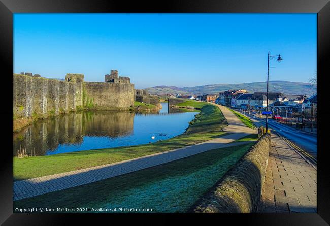 Caerphilly Town Framed Print by Jane Metters