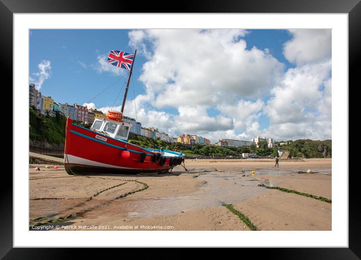 Beached in Tenby Harbour Framed Mounted Print by Patrick Metcalfe