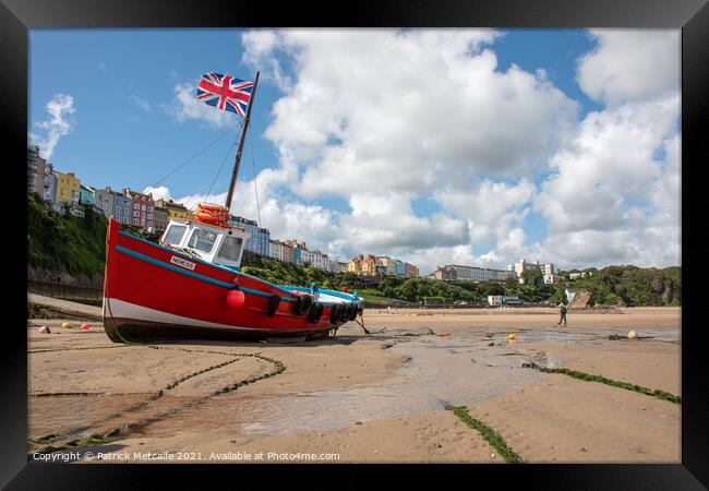 Beached in Tenby Harbour Framed Print by Patrick Metcalfe
