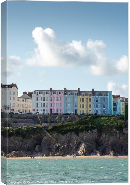 Colorful Houses of Tenby Pembrokeshire Canvas Print by Patrick Metcalfe