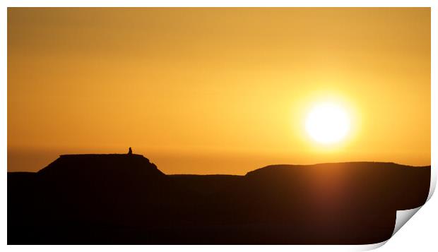 Golden sunrise in desert Print by mark humpage
