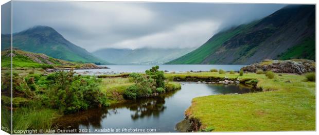Wastwater from the Countess Beck Canvas Print by Alan Dunnett