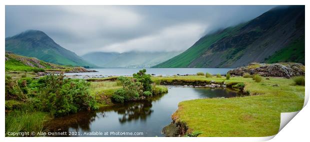 Wastwater from the Countess Beck Print by Alan Dunnett
