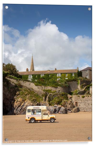 Ice Cream Van on Tenby Beach Acrylic by Patrick Metcalfe