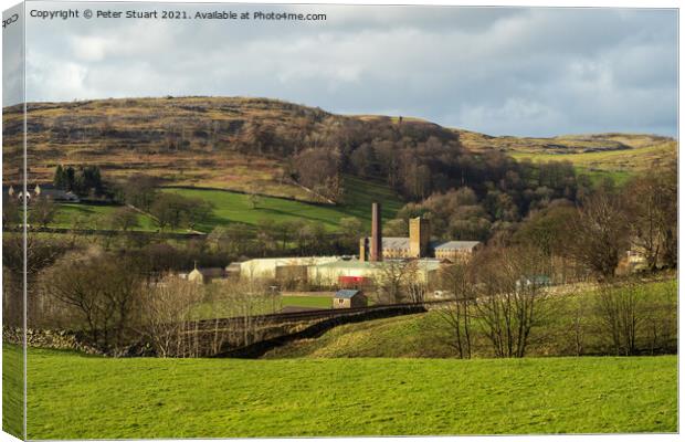 Langcliffe High Mill near Settle in the Yorkshire  Canvas Print by Peter Stuart