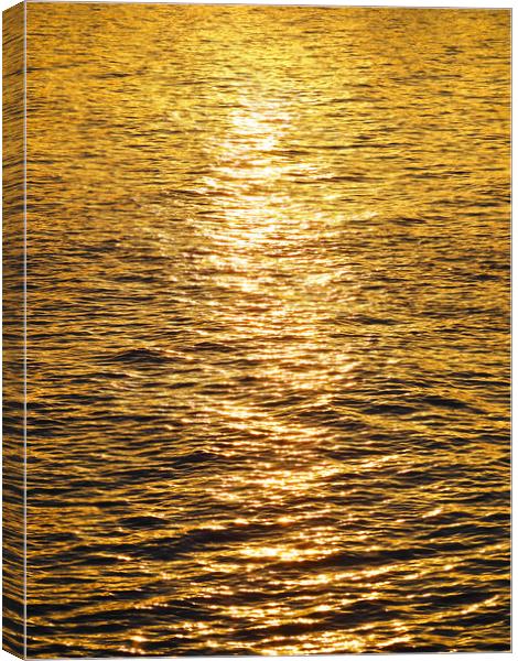 Golden sunset reflections over water Canvas Print by mark humpage