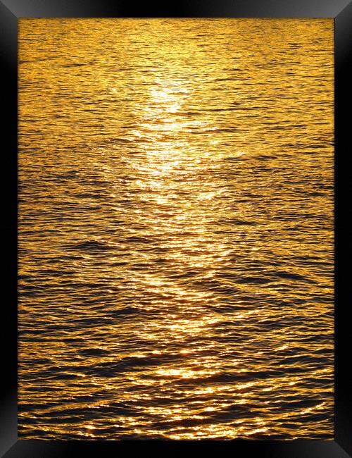 Golden sunset reflections over water Framed Print by mark humpage