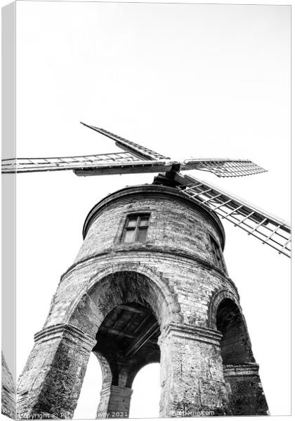 Looking Up At The The Chesterton Windmill On A Winters Afternoon Canvas Print by Peter Greenway